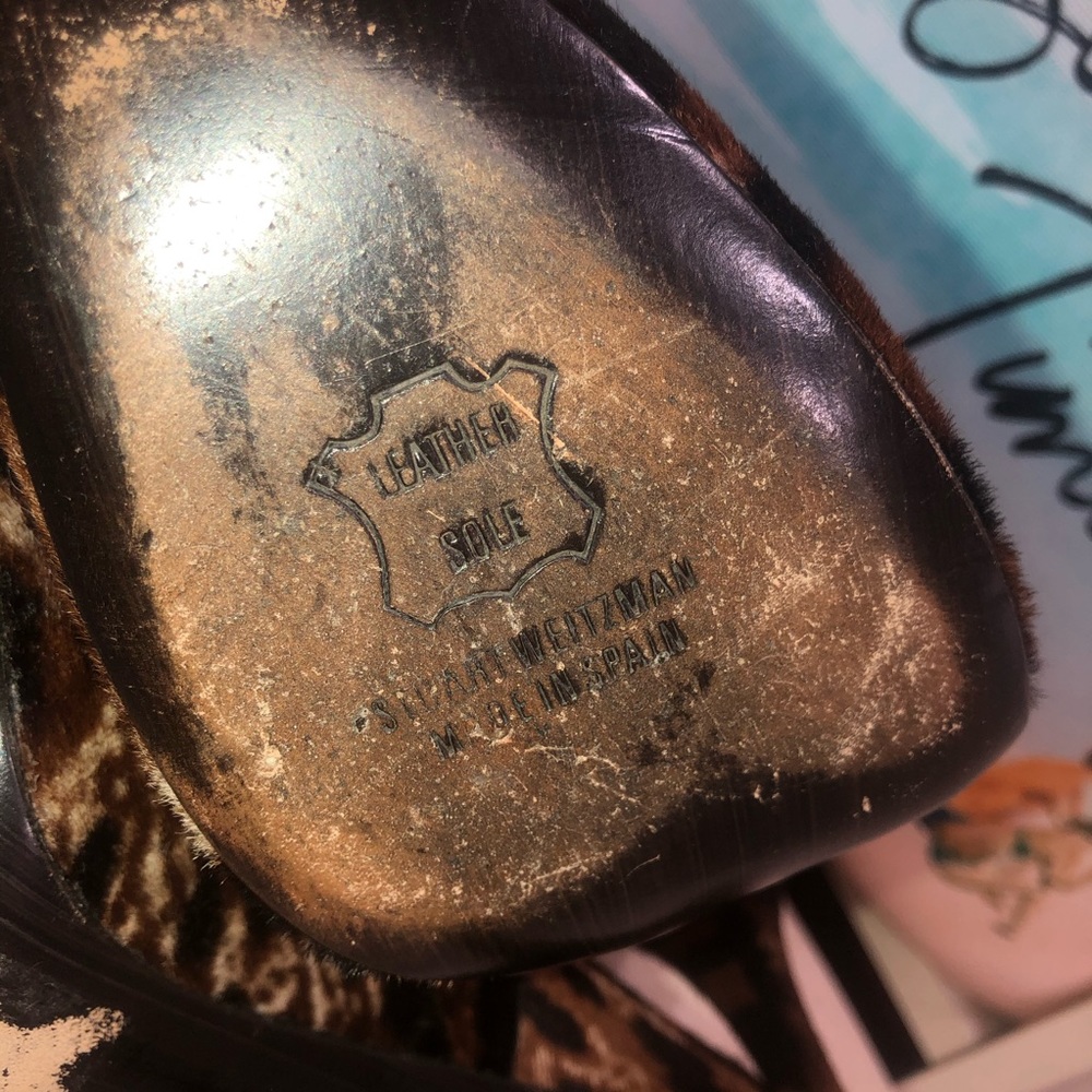 Stuart Weitzman Pipespy Leopard-Print Heels - image 7